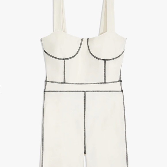 WeWoreWhat Pants - WeWoreWhat White Corset Bodysuit with black stitching size Large. NEW WITH TAGS